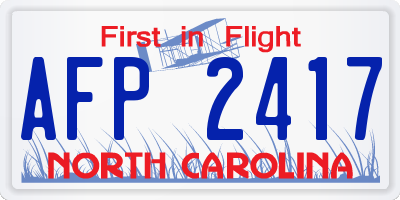 NC license plate AFP2417