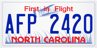 NC license plate AFP2420