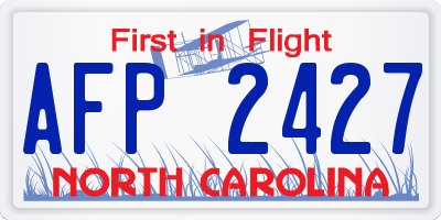NC license plate AFP2427