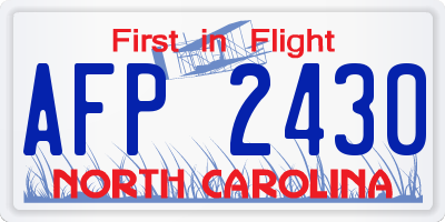 NC license plate AFP2430