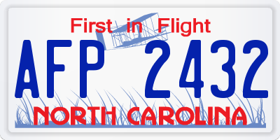 NC license plate AFP2432