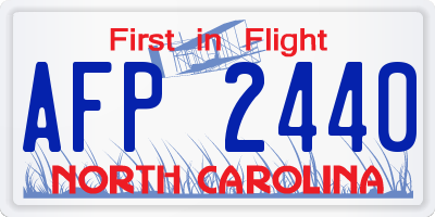 NC license plate AFP2440