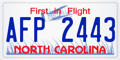 NC license plate AFP2443