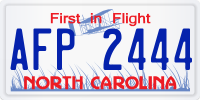 NC license plate AFP2444