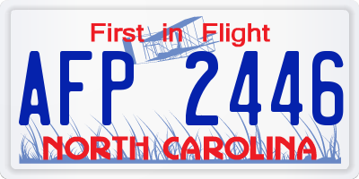 NC license plate AFP2446