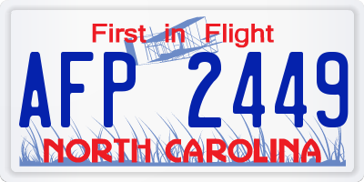 NC license plate AFP2449