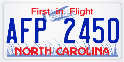 NC license plate AFP2450