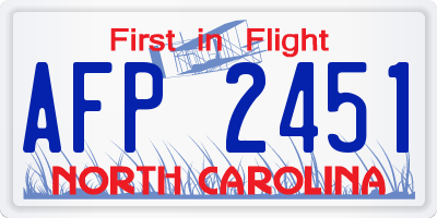 NC license plate AFP2451