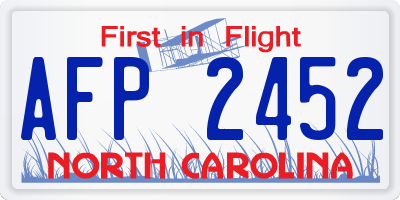 NC license plate AFP2452