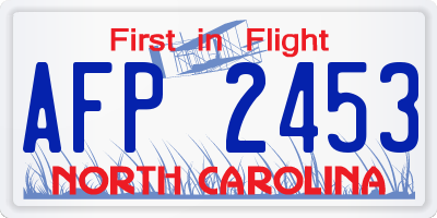 NC license plate AFP2453