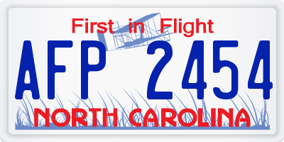 NC license plate AFP2454