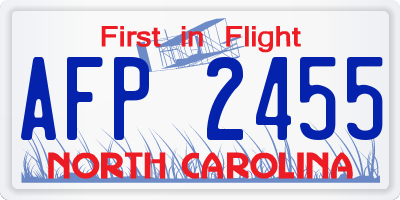 NC license plate AFP2455