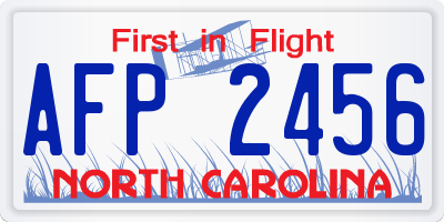 NC license plate AFP2456