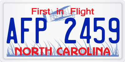 NC license plate AFP2459
