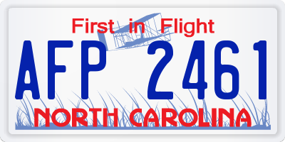 NC license plate AFP2461