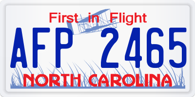 NC license plate AFP2465
