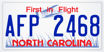 NC license plate AFP2468