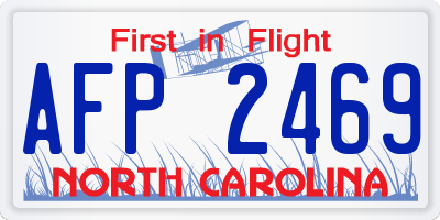 NC license plate AFP2469