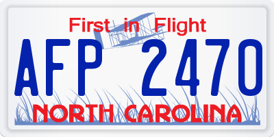 NC license plate AFP2470