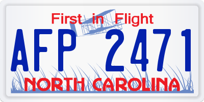 NC license plate AFP2471