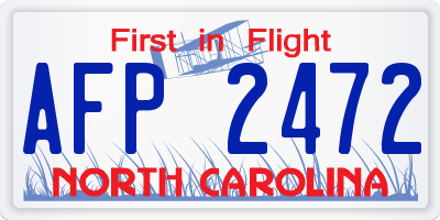 NC license plate AFP2472