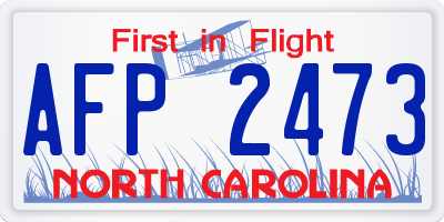 NC license plate AFP2473
