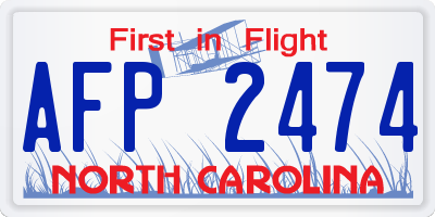 NC license plate AFP2474