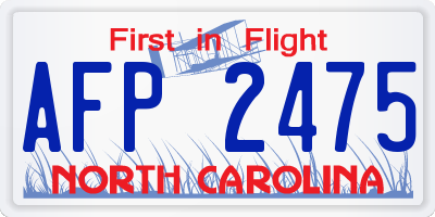 NC license plate AFP2475