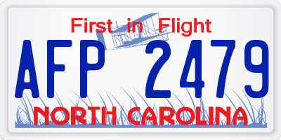 NC license plate AFP2479