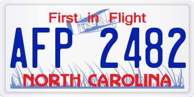 NC license plate AFP2482