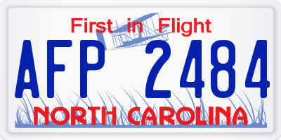 NC license plate AFP2484