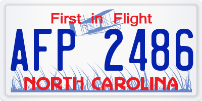 NC license plate AFP2486
