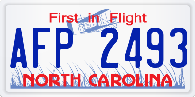 NC license plate AFP2493