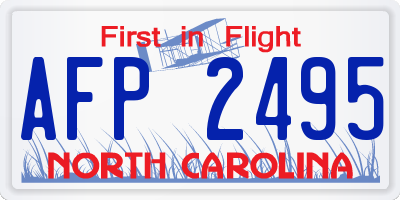 NC license plate AFP2495