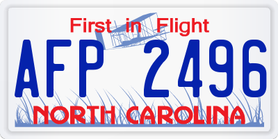 NC license plate AFP2496