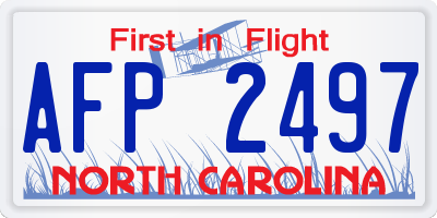NC license plate AFP2497