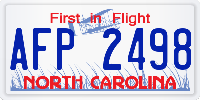NC license plate AFP2498