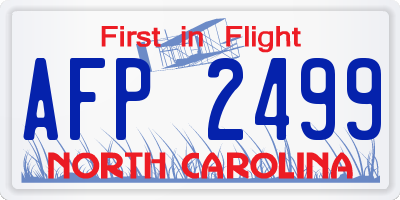 NC license plate AFP2499