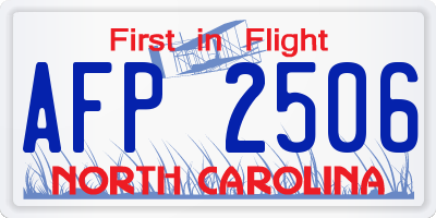 NC license plate AFP2506