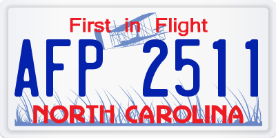NC license plate AFP2511
