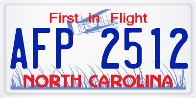 NC license plate AFP2512