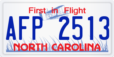 NC license plate AFP2513