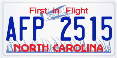 NC license plate AFP2515