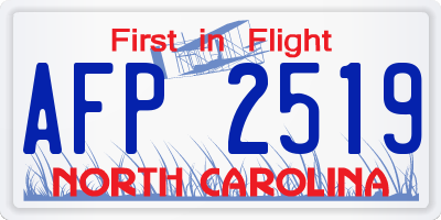 NC license plate AFP2519