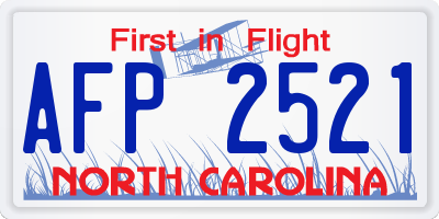 NC license plate AFP2521