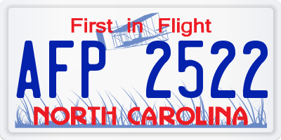 NC license plate AFP2522