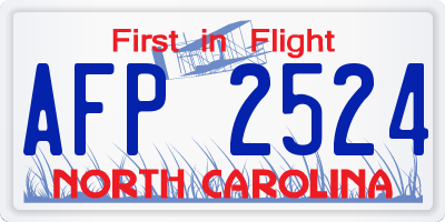 NC license plate AFP2524