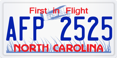 NC license plate AFP2525