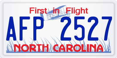 NC license plate AFP2527