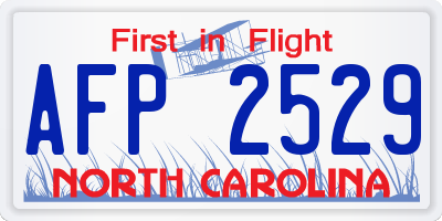 NC license plate AFP2529